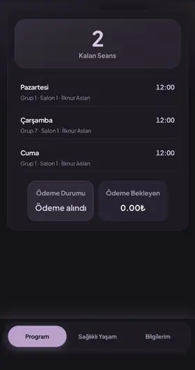 PowerFlexy Üye Mobil Program Ekranı